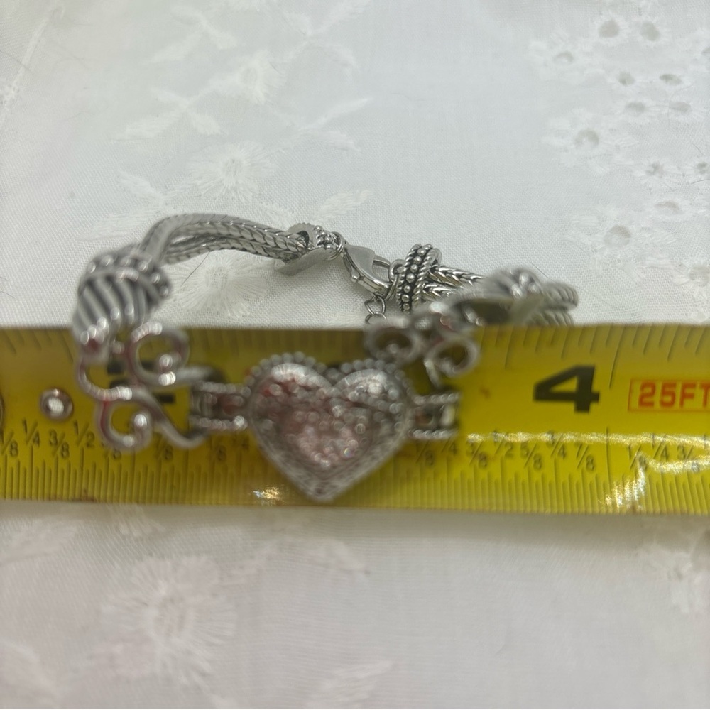 Lia Sophia Silver Heart Love Dust Pavé Bracelet - Picture 6 of 6